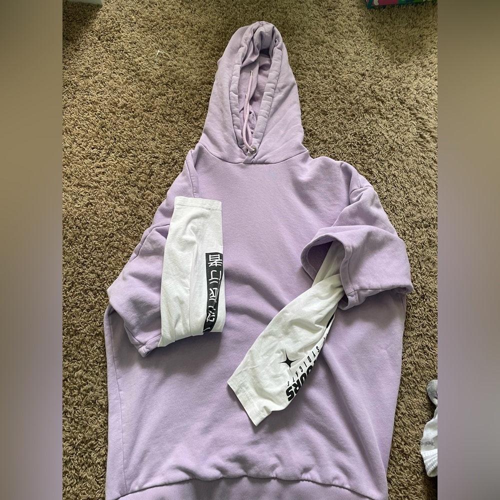 ASOS Universal Tours Light Purple Layered Sleeve Hoodie